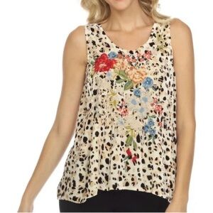 Johnny Was JWLA Josephine Velvet Swing Tank Top Boho Chic size M